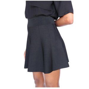 A.L.C. Black Knit Stretch Circle Mini Skirt